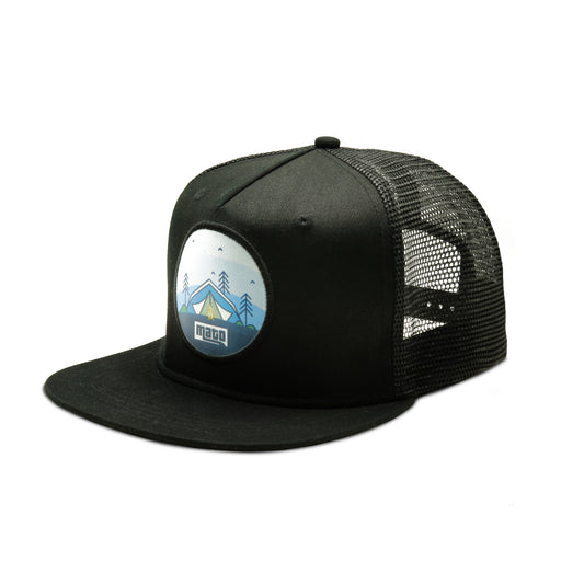 Mato Snapback Trucker Hat Flat Brim Baseball Cap Black