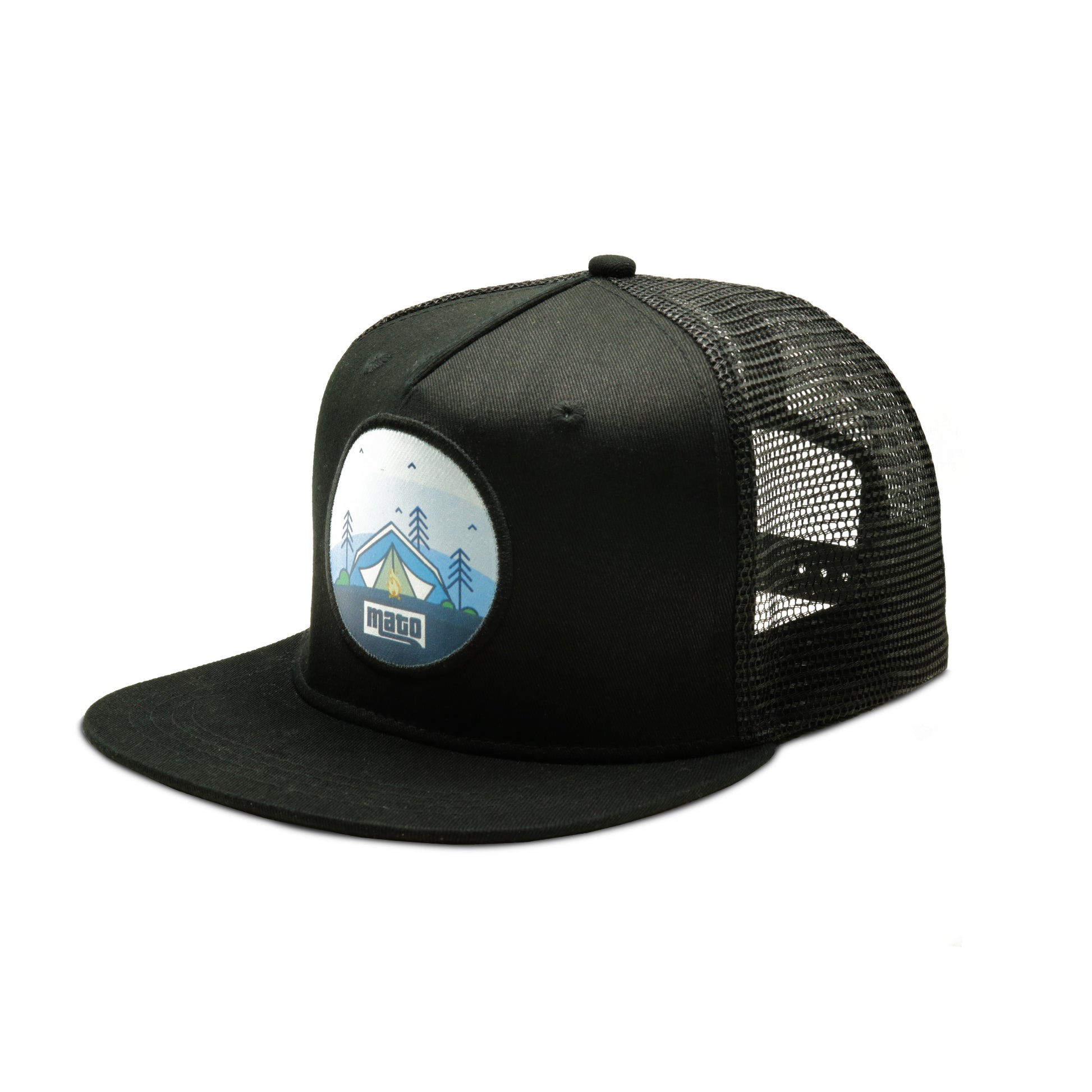 Mato Snapback Trucker Hat Flat Brim Baseball Cap Black – matonaturals