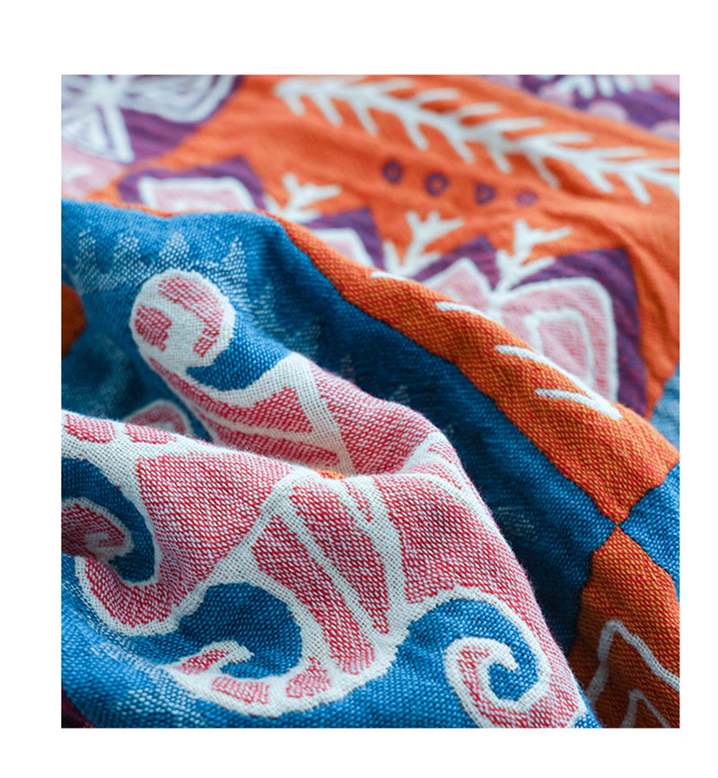 Cotton Reversible Embroidery Blanket