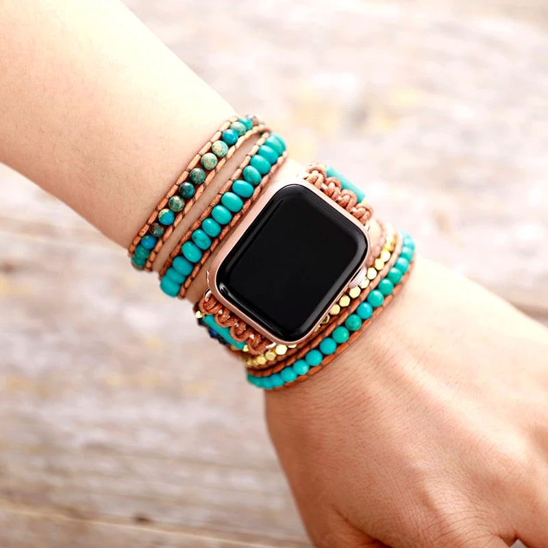 Turquoise & Blue Jasper Apple Watch Band